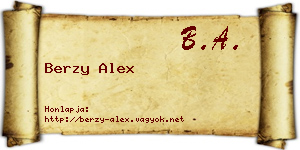 Berzy Alex névjegykártya