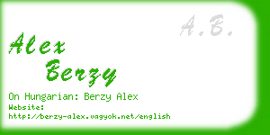 alex berzy business card